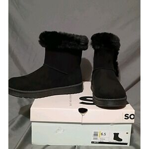So Goods For‎ Life Paulina Black Furry Boots - Womens 6.5M